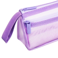 Пенал школьный на молнии Calligrata "Сетка", 2 отделения, сиреневый Пенал школьный на молнии Calligrata "Сетка", 2 отделения, сиреневый