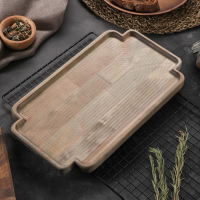 Поднос для подачи Adelica, 35&times;20&times;1,8 см, потайные ручки, пропитано маслом, массив берёзы