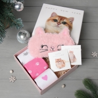 Подарочный набор маска и носки KAFTAN "Киса" р, 36-39 (23-25 см)