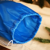 Новый год 2025. Новогодний мешок для подарков на шнурке "Олени", цвет голубой Новый год 2025. Новогодний мешок для подарков на шнурке "Олени", цвет голубой