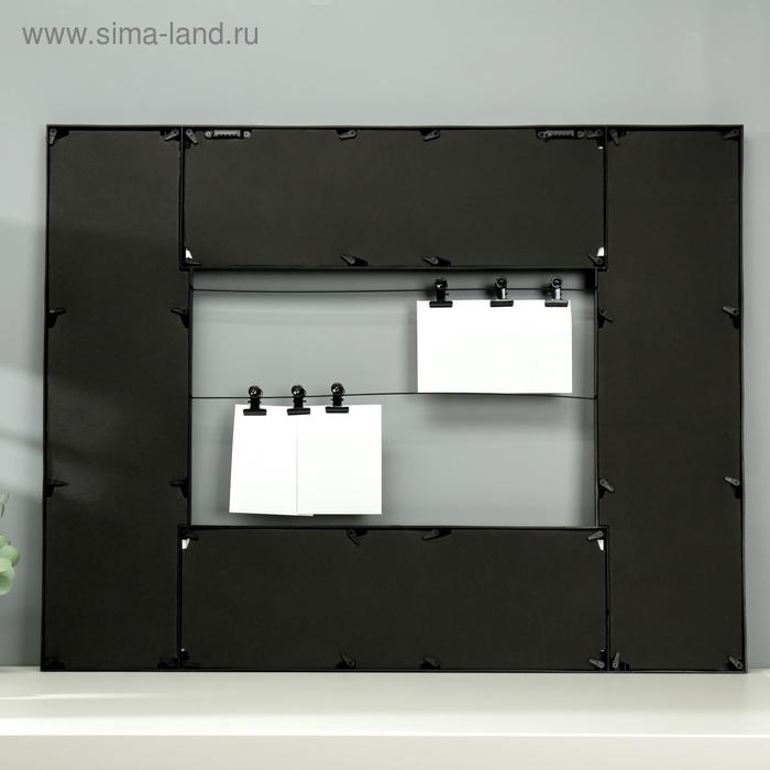 Фоторамка пластик на 15 фото 7х10, 10х15 см Фоторамка пластик на 15 фото 7х10, 10х15 см "Семейная история" чёрная 63х50,5х2,5 см