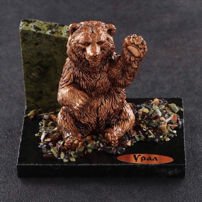 Сувенир Сувенир "Приветливый медведь", 7х10х9 см, змеевик, гипс