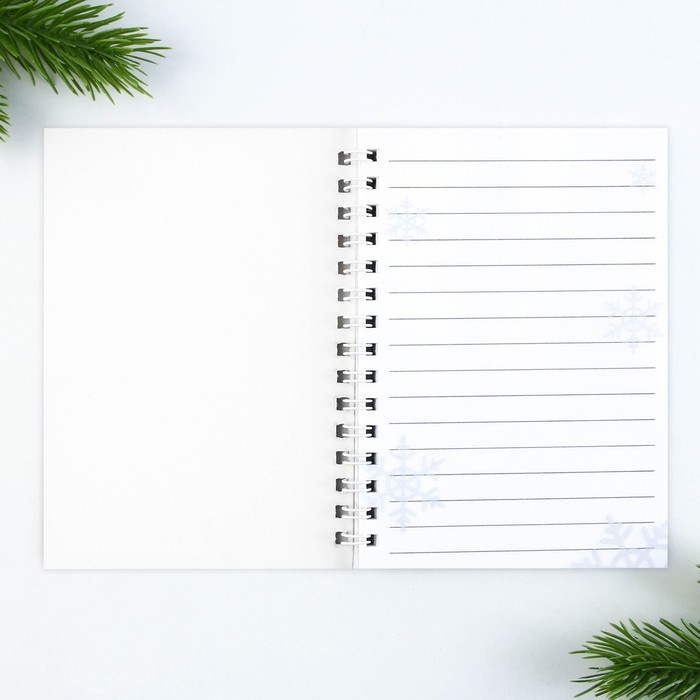 Подарочный набор новогодний, блокнот на спирали А6, 60листов и магнитные закладки 2 шт. &laquo;Для девочек&raquo;