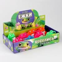 Мяч детский резиновый ёжка световой &laquo;Лягушка&raquo;, цвета МИКС , в шоубоксе