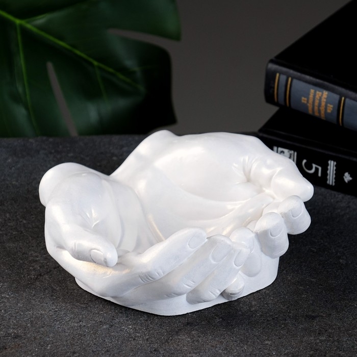 Конфетница Конфетница "Ладони" перламутр, 15х16х7см