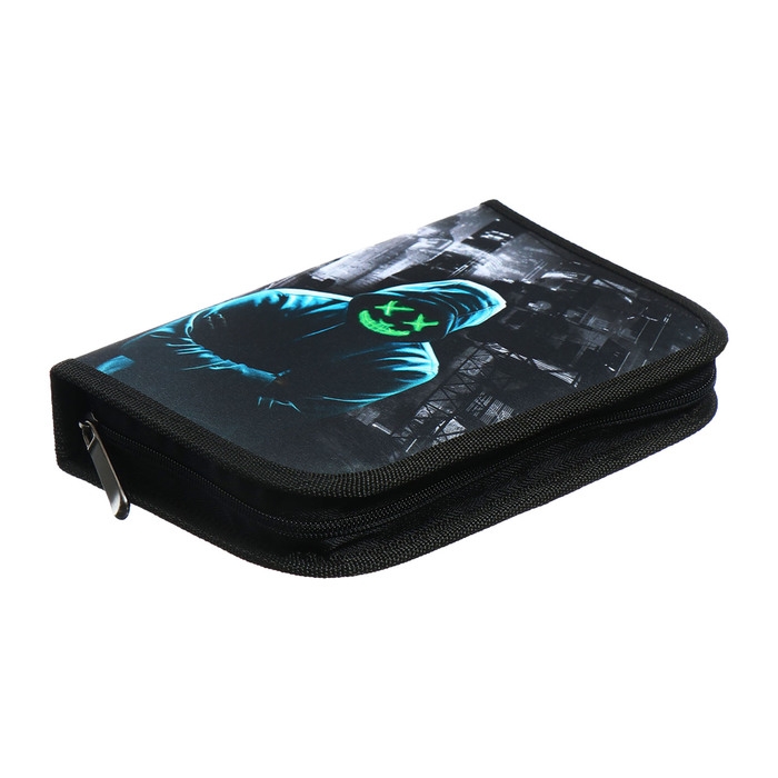 Пенал 1 секция 140 х 210 х 40 мм, откидной карман и косметичка, тканевый, Calligrata TOP Content Пенал 1 секция 140 х 210 х 40 мм, откидной карман и косметичка, тканевый, Calligrata TOP Content "Маска"