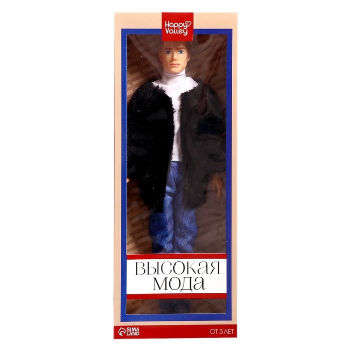 Кукла-модель &laquo;Высокая мода&raquo;, чёрный полушубок