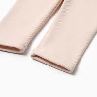 Леггинсы для девочки на флисе Collorista, цвет молочный, рост 122 см