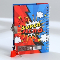 Записная книжка на замочке &laquo;Настоящий герой&raquo; А6, 50 листов