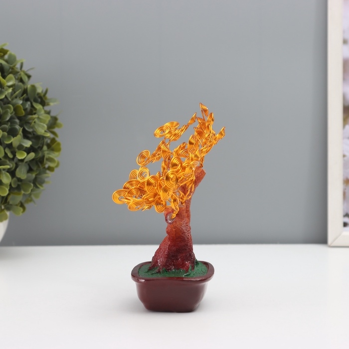 Сувенир бонсай полистоун, металл Сувенир бонсай полистоун, металл "Дерево жизни в горшке" 8х17х16 см