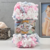 Пряжа "Puffy Fine Color" 100% микрополиэстер 14,5м/100гр (5945 бел-сер-роз) Пряжа "Puffy Fine Color" 100% микрополиэстер 14,5м/100гр (5945 бел-сер-роз)