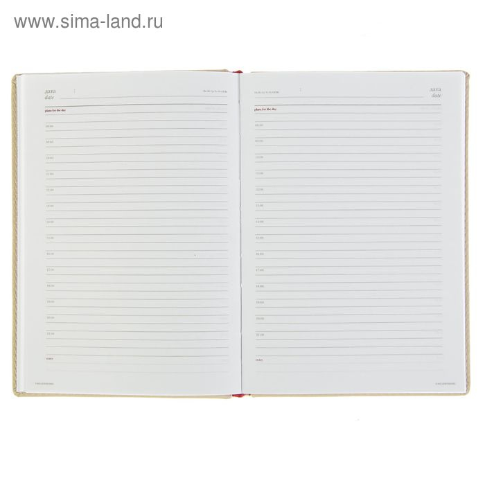 Ежедневник недатированный А5, 160 листов Velvet, твёрдая обложка, искусственная кожа, бежевый