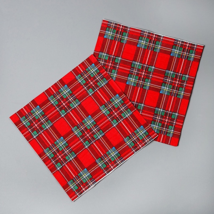 Новый год! Салфетки бумажные «Клеточка», в наборе 20 шт. Новый год! Салфетки бумажные «Клеточка», в наборе 20 шт.