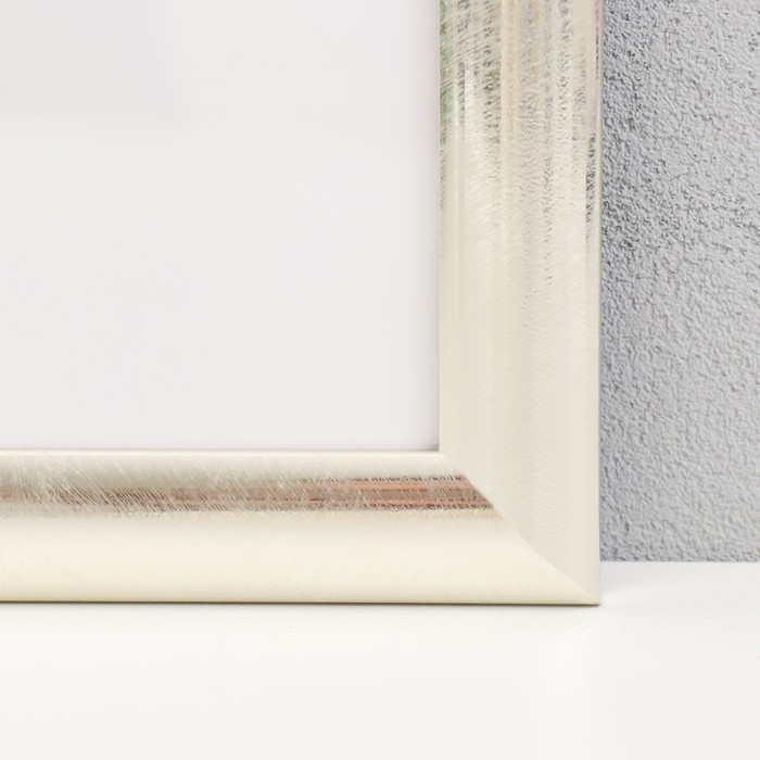 Фоторамка пластик "МИРАМ" 30х40 см, 221 серебро (пластиковый экран)