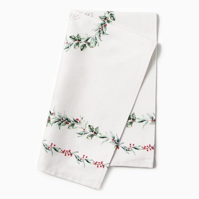 Новый год. Полотенце Этель "Merry Christmas" 40х73 см, 100% хлопок, саржа 190 г/м2