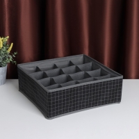 Органайзер для хранения белья Доляна «Кло», 16 ячеек, 32×32×12 см, цвет чёрный Органайзер для хранения белья Доляна «Кло», 16 ячеек, 32×32×12 см, цвет чёрный