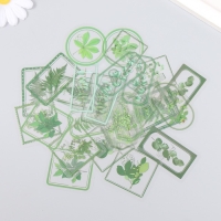 Наклейки для творчества "Теги - Зелёные листья" набор 30 шт 0,2х8х11 см