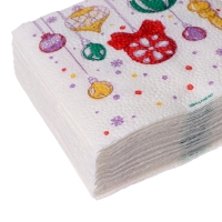 Салфетки новогодние бумажные «С Новым годом: шары», однослойные, 24х24 см, 20 шт. Салфетки новогодние бумажные «С Новым годом: шары», однослойные, 24х24 см, 20 шт.