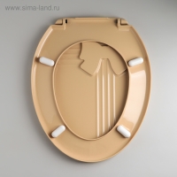 Сиденье для унитаза с крышкой &laquo;Комфорт Люкс&raquo;, цвет бежевый/коричневый бантик