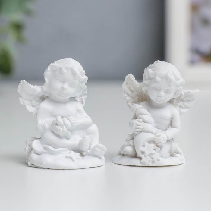 Сувенир полистоун Сувенир полистоун "Белоснежный ангел со звёздочками" МИКС 4х3х2,5 см