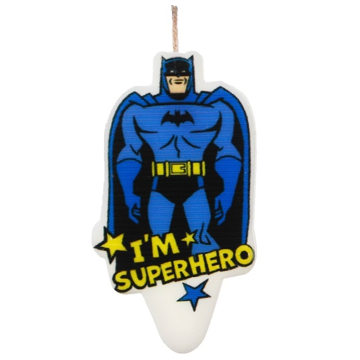 Свеча для торта Свеча для торта "С Днем Рождения!", 4,6 х8,4 см , Супергерои