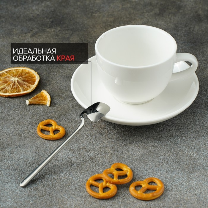 Ложка чайная из нержавеющей стали Magistro Wave, длина 13,5 см, цвет серебряный Ложка чайная из нержавеющей стали Magistro Wave, длина 13,5 см, цвет серебряный