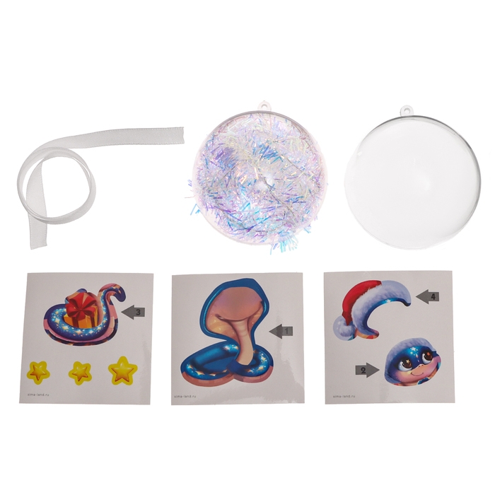 Ёлочный шар - персонаж своими руками на новый год &laquo;Змея&raquo;, новогодний набор для творчества
