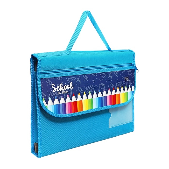 Папка для труда А4, с ручками, раскладная на липучке, текстильная, 10 предметов Папка для труда А4, с ручками, раскладная на липучке, текстильная, 10 предметов "Карандаши"