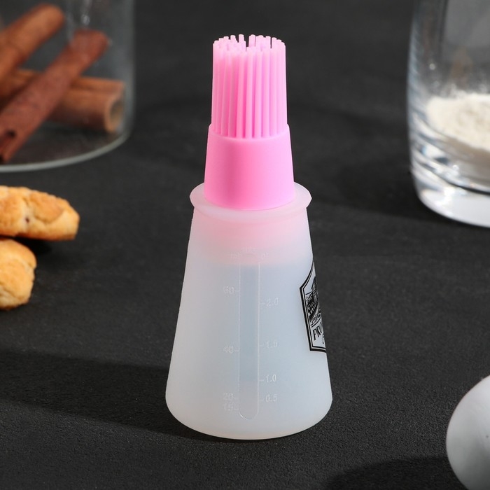 Кисть для масла &laquo;Прованс&raquo;, 11.8 х 5.2 см, силикон, цвет розовый