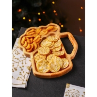 Менажница Adelica для подачи &laquo;Пивная кружка&raquo;, 2 секции, 25&times;22&times;1,8 см, пропитано минеральным маслом, в подарочной коробке, берёза