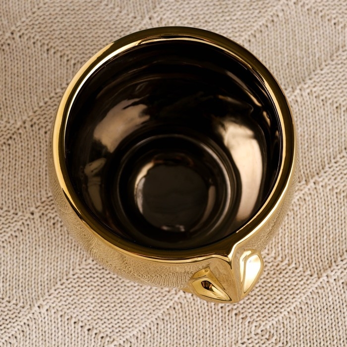 Кашпо "Дыхание" золотое, 12х12х10см