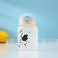 Бутылка для воды стеклянная &laquo;Космонавты&raquo;, 450 мл, 8,2&times;15 см, цвет МИКС, матовое стекло