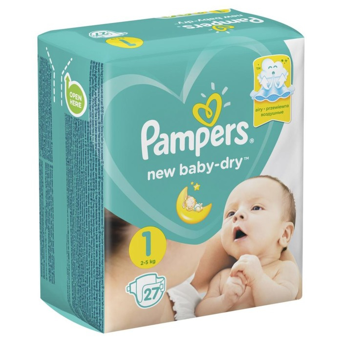 Подгузники Pampers New Baby-Dry (2-5 кг), 27 шт Подгузники Pampers New Baby-Dry (2-5 кг), 27 шт
