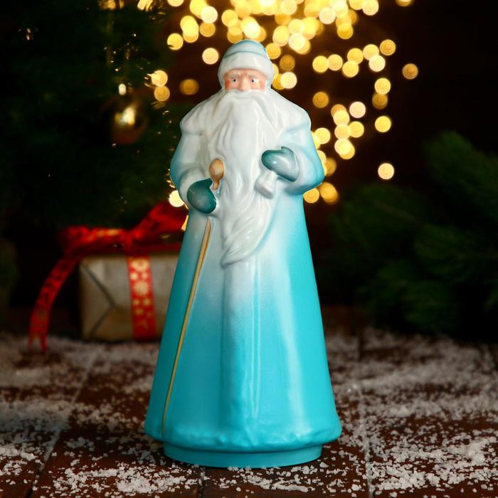Дед Мороз пластик 25х10,5 см, бирюзовый Дед Мороз пластик 25х10,5 см, бирюзовый