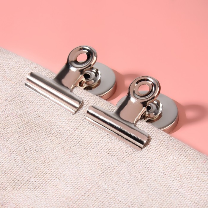 Зажимы для кроя с магнитом, 3,1 см, 5 шт, цвет серебряный Зажимы для кроя с магнитом, 3,1 см, 5 шт, цвет серебряный