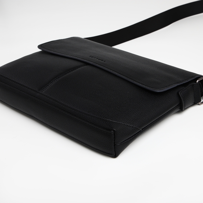 Сумка мужская деловая TEXTURA, 2 наружных кармана, цвет чёрный Сумка мужская деловая TEXTURA, 2 наружных кармана, цвет чёрный