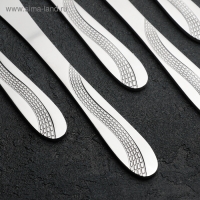 Набор столовых приборов из нержавеющей стали &laquo;Водопад&raquo;, 24 предмета, на подставке, цвет серебряный