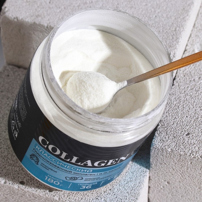 Коллаген &laquo;Классический&raquo; в порошке, укрепление костей и суставов, здоровая кожа и волосы, 180 г.