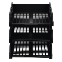 Набор лотков для бумаг горизонтальных Стамм STRONG, 3 штуки, на металлических стержнях, чёрный Набор лотков для бумаг горизонтальных Стамм STRONG, 3 штуки, на металлических стержнях, чёрный