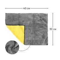 Салфетка из микрофибры плюшевая, универсальная, 30 х 40 см, 800 г/м&sup2;