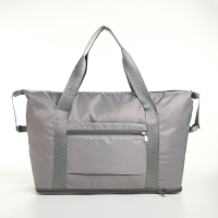 Сумка спортивная на молнии, с увеличением, наружный карман, цвет серый Сумка спортивная на молнии, с увеличением, наружный карман, цвет серый