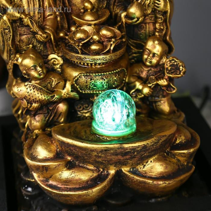 Фонтан настольный от сети "Три старца с детьми и золотом" 35х25х20 см