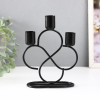 Подсвечник металл на 3 свечи "Завитки" d=2 см чёрный 14х6х16,5 см Подсвечник металл на 3 свечи "Завитки" d=2 см чёрный 14х6х16,5 см