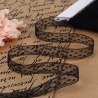 Кружево капроновое, 15 мм &times; 10 &plusmn; 1 м, цвет чёрный