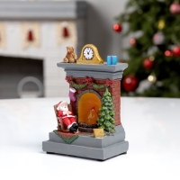 Светодиодная фигура &laquo;Камин&raquo; 13 &times; 9 &times; 6 см, полистоун, батарейки АААх2 (не в комплекте), свечение тёплое белое