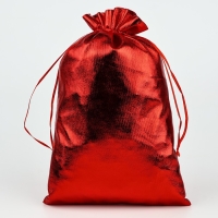 Мешочек подарочный парча &laquo;Снежинки&raquo;, красный, 20 х 30 см, Новый год