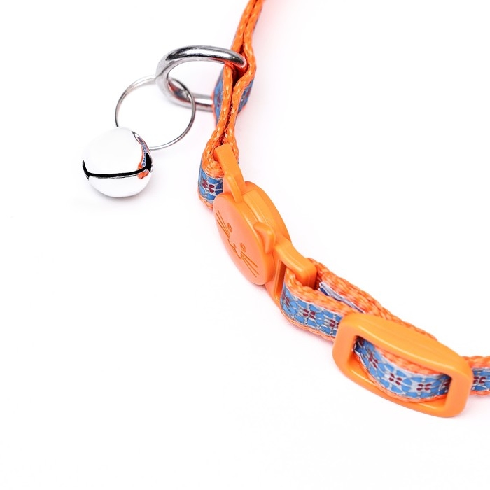 Ошейник с декоративной светоотражающей полосой, имитация нейлона, 30 х 1 см, оранжевый Ошейник с декоративной светоотражающей полосой, имитация нейлона, 30 х 1 см, оранжевый