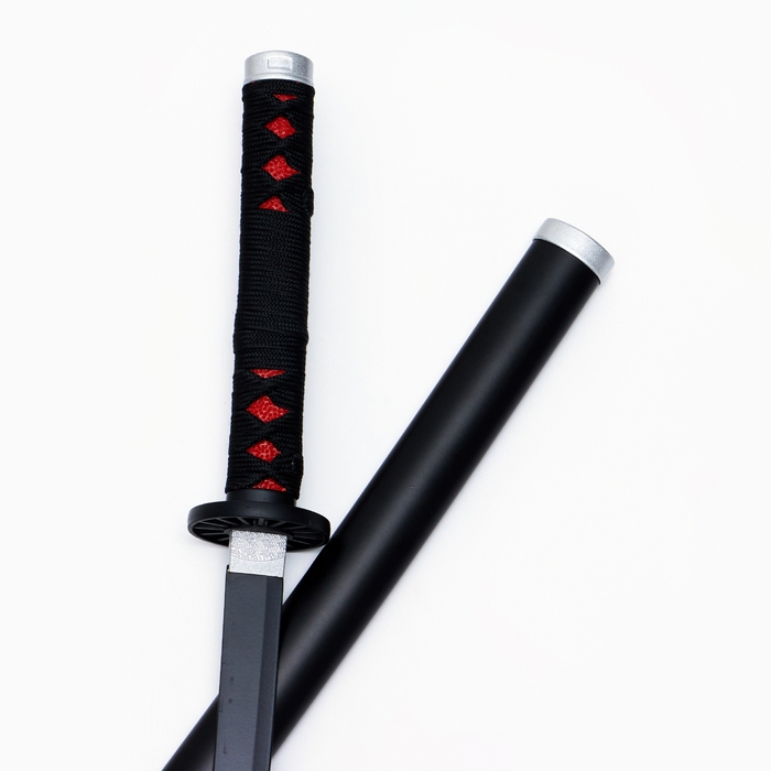 Сувенирное оружие Сувенирное оружие "Катана Танзи" 75 см, клинок 48 см, чёрная, на подставке