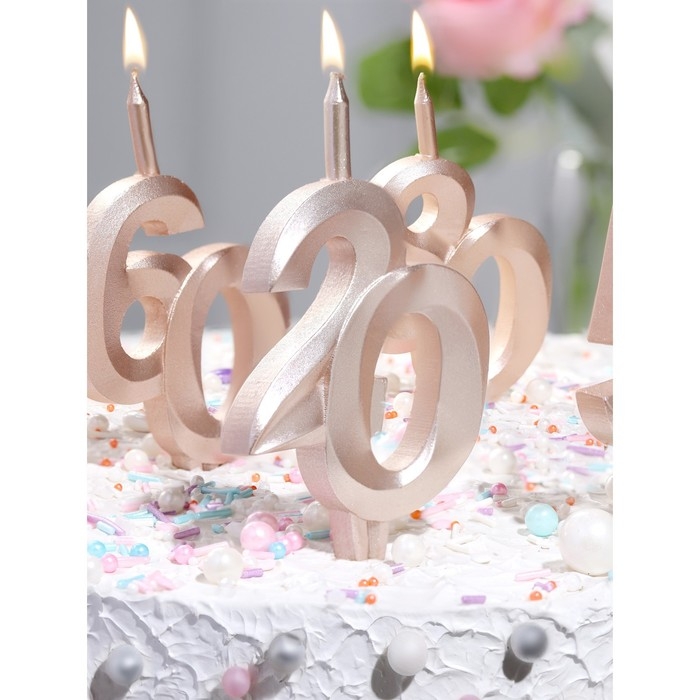 Свеча в торт Свеча в торт "Юбилейная", цифра 30, 10 см, шампань