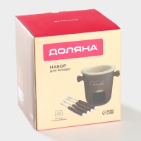 Набор керамический для фондю Доляна &laquo;Шоколадница&raquo;, 4 шпажки, цвет коричневый